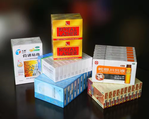 Máy bọc phim hộp xà phòng nước hoa tự động Máy bọc cellophane