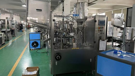 Máy chiết rót và hàn tuýp mỹ phẩm tự động có kiểm soát cho các sản phẩm như: dung dịch rửa tay, gel, thuốc mỡ, sản phẩm chăm sóc da, kem